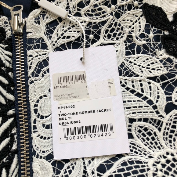 SELF-PORTRAIT Floral Guipure Two-Tone Lace Jacket - Picture 7 of 8